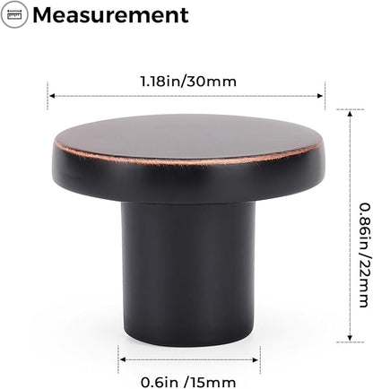Ravinte 3 Pack Cabinet Knobs Oil Rubbed Bronze Kitchen Cabinet Knobs Round Dresser Drawer Pulls Closet Door Pulls 1-1/5 Inch