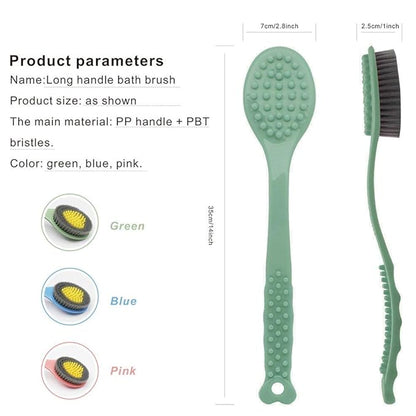 QiCheng&LYS Bath Body Brush,Bath Brush, Shower Brush with Long Handle,Massage Brush Shower Back Scrubber-14inch (Green)