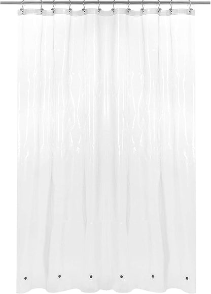 Barossa Design Shower Curtain Liner with 6 Magnets - Clear Plastic Shower Curtain Liner, See Through Vinyl Bath Curtain with Metal Grommets for Bathroom - Clear, 70x72