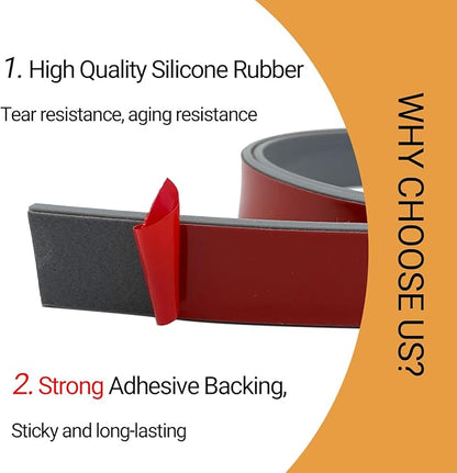 Rubber Seal Strips, Rubber Sheets, Rolls & Strips with Adhesive Backing for DIY Gaskets Material, Warehouse Sealing, Home Application Weather Striping (1” Wide x 1/8" Thick x 20' Long), Gray