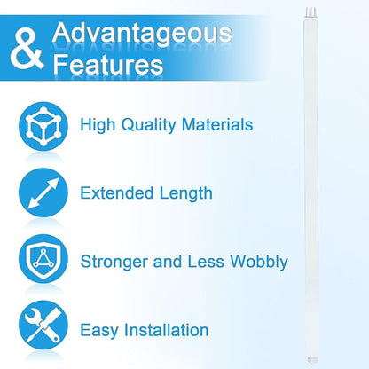 Ceiling Mount Shower Arm with Flange 20 Inches Square Straight Extender Extension Pipe Replacement, Long Shower Arm For Fixed Rain Shower Head or High Ceiling, Chrome