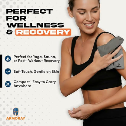 ARMORAY Sweat Absorbing Towel Handkerchief – Quick-Dry Microfiber Gym Towels for Face, Hands & Body – Workout Towel for Men, Sport Rag, Perfect for Tennis, Pickleball & Sauna Use by Women