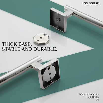 KOKOSIRI Bath Towel Bar Bathroom Towel Holder for Toilet Kitchen 24 Inch Necklace Holder, 2 Pack Chrome Stainless Steel B4005CH-L24-P2