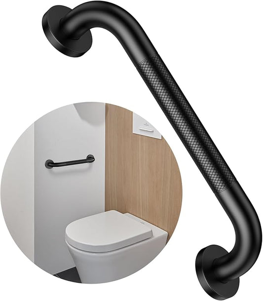 12 Inch Anti Slip Shower Grab Bar, Munzong Oil Rubbed Black Bathroom Grab Bar for Bathtubs and Showers, Knurled Handicap Balance Bar,Safety Hand Rail Support Elderly Senior Assist Bath Handle