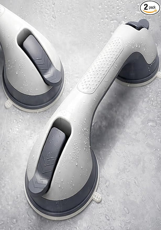2 Pack Grab Bars for Bathtubs and Showers, Shower Handles for Elderly Seniors bar Safety 500 lbs Walls Handicap Heavy Duty Holder Hooks to Lift Large Tile Glass Suction Cups Tool