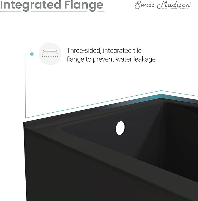 Swiss Madison Well Made Forever SM-AB541MB Voltaire Skirted Alcove Bathtub, 60" x 30", Matte Black