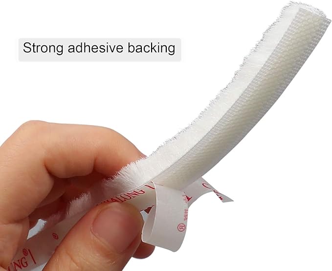 TORRAMI Adhesive Brush Seal Weather Stripping 11/32 inch x 3/16 inch x 90 ft, Dustproof Soundproof Windproof for Windows Bottom and Frame,Sliding Doors Frame,Wardrobe, White