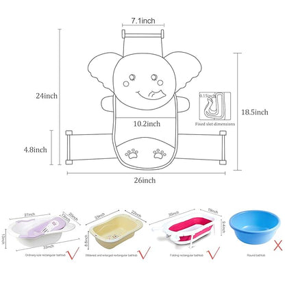 AIR&TREE Baby Bath Seat Support Net, Quick Drying, Adjustable, Comfortable, Non-Slip, Infant Bathtub Sling Shower Mesh for a Tub, with Safety Support Corners (Blue)