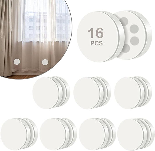 16 Pack Shower Curtain Weights, Rubber Covered Magnetic Curtain Weights, Shower Magnets for Curtain Liner Prevent from Blowing Around, Work for Drapery, Flag, Tablecloth (8 Pairs)