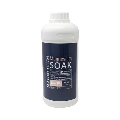 Magnesium Soak - 100% Pure Zechstein Transdermal Magnesium Oil Bath Soak for Relaxation, Skin Health, and Wellness - Magnesium Foot Soak and Bath Soak - 32oz