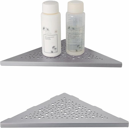 Brushed Nickel 10’’ Corner Shower Shelf Bathroom Shower Shelves, 2 Pack Triangular 304 Stainless Steel Shower Corner Shelf for Tiled Walls, No Drilling