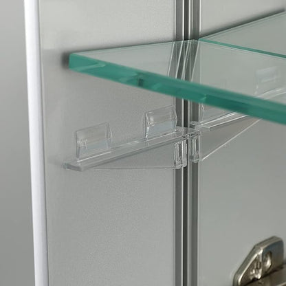 Blossom 25x26 Inch Aluminum Medicine Cabinet with Mirror – Recessed or Surface Wall Mounted Bathroom Storage with Adjustable Glass Shelves, Soft Close Hinges, Rust-Resistant and Modern Mirrored Design