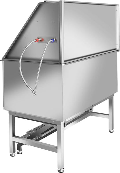Dog Washing Station Large Dogs Grooming Tub Professional Stainless Steel Dog Bathtubs Bathing Tub Pet Washing Station For Home With Steps