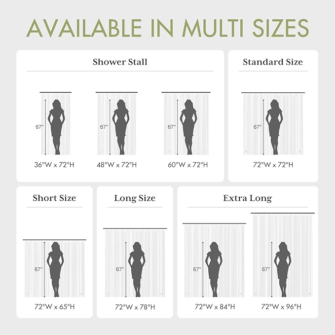 AmazerBath Camper Shower Curtain Liner, 72x65 Clear Shower Curtain Liner, Waterproof Plastic Shower Liner, Lightweight PEVA Shower Curtain for Bathroom with 3 Magnets and 12 Rustproof Metal Grommets