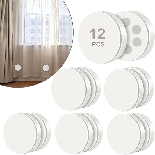 12 Pack Shower Curtain Weights, Rubber Covered Magnetic Curtain Weights, Shower Magnets for Curtain Liner Prevent from Blowing Around, Work for Drapery, Flag, Tablecloth (6 Pairs)