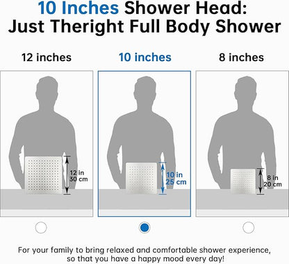 G-Promise All Metal 10 Inches Rainfall Shower Head with Handheld Spray Combo, 3 Settings Diverter, Adjustable Extension Arm with Lock Joints, 71 Inches Stainless Steel Hose (Brushed Nickel)