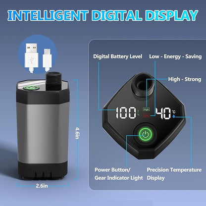 BSEED Portable Shower for Camping with Immersion Water Heater, 6000mAh Rechargeable Camping Shower with Intelligent LED Display, Outdoor Shower for Hiking, Travel, Pets & Car Washing, Wartering Plants