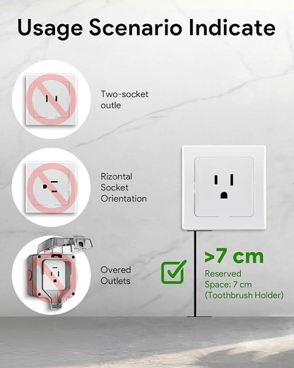 2-in-1 Wireless Wall Station Compatible with Oral-B Braun Electric Toothbrush, 3-Port US Plug with 2 Holders Fast Wall Charger for IO2/3/4/5/6, Pro 1/3/1000/2000, D100/Genius/Smart, IPX6, White