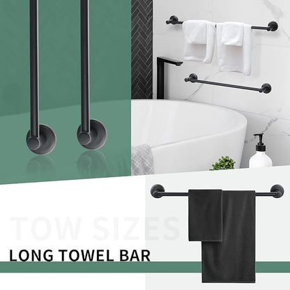 Oil Rubbed Bronze Bathroom Hardware Set 4 Piece Towel bar Adjustable Expandable Towel Rack Stainless Steel Towel Rail Wall Mounted Towel Holder Set