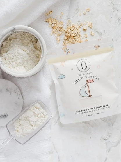 Bathorium Little Charlie Bath Soak, Nourishing Soak for Babies, Made with Colloidal Oat, Chamomile & Coconut, Moisturizes & Soothes Delicate Skin, 26 oz