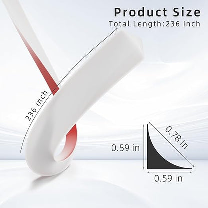 Flexible Quarter Round Molding Trim Peel and Stick 236Inch White,Small Self Adhesive Silicone Shoe Moulding,Bendable Mini Waterproof Caulk Strip for Baseboard,Wall,Bathtub,Floor,Bathroom,Crown