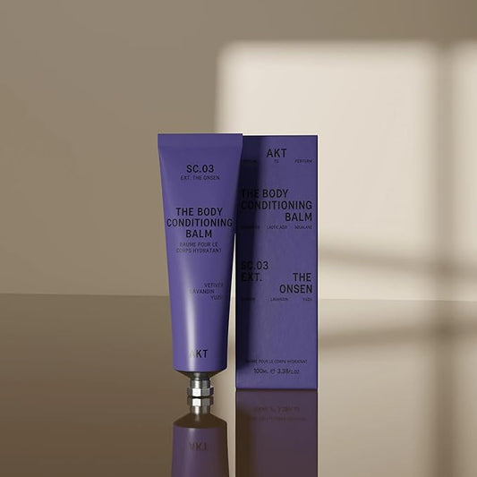 AKT The Body Conditioning Balm 3.4 Fl Oz, Firming Cream, Hydrating Body Balm with Olive Squalane & Lactic Acid, Vegan Moisturizer, Plastic Free, Sc.03 The Onsen, All Genders