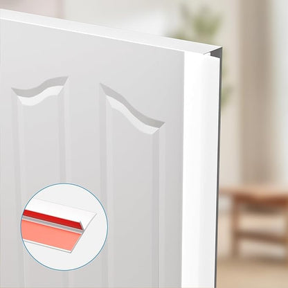 T-Shaped Door Draft Stopper, 1.97 in x 10 Ft Silicone Seal Strip for Windows Gaps, Weather Stripping Seal Strip Shower Sweep, White