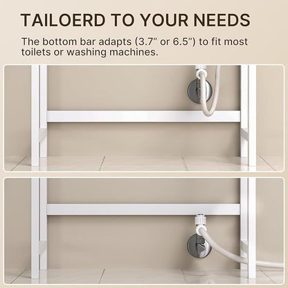 Gizoon 3 Tier Over The Toilet Storage Cabinet, Bamboo Bathroom Over Toilet Storage with Adjustable Shelves，Space-Saving Freestanding Shelves, 10.24"D x 24.8"W x 66.93"H, for Bathroom, Laundry Rooms