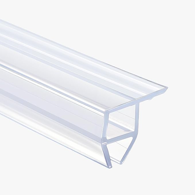 Shower Door Side Seal Strip,118 Inch Corner-Type Frameless Shower Door Seal, Corner-Type Shower Door Sweep for 1/4"(6mm) Thick Glass