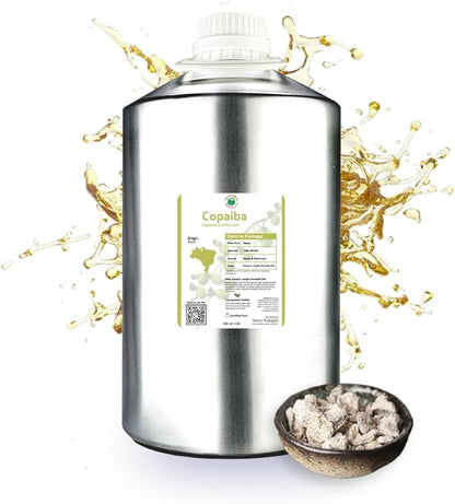 Copaiba Essential Oil - Direct from Amazon Jungle Essential Oils Brazil - Steam Distilled - Aceite de Copaiba for Aromatherapy, Massage, Diffuser, DIY Candle and Soap Making - 22lbs
