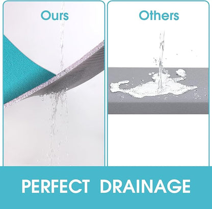 Non Slip Shower Mat, Comfortable Bath mat for Textured Surface,Quick Drying Easy Cleaning Shower Floor Mat for Wet Area,Without Suction Cups Blue 23 x 23