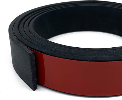 Rubber Seal Strips, Rubber Sheets, Rolls & Strips with Adhesive Backing for DIY Gaskets Material, Warehouse Sealing, Home Application Weather Striping (1” Wide x 1/8" Thick x 20' Long), Black