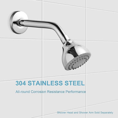 OFFO Shower Arm with Flange, 10 in Wall Mount Replacement Angle Shower Head Arm Wall-Mounted For Fixed Shower Head & Handheld Showerhead, Chrome