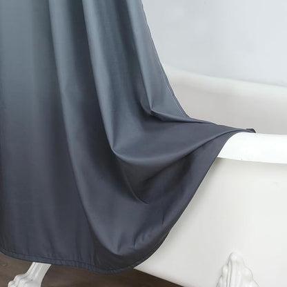 Long Fabric Shower Curtain, Grey Ombre Microfiber Cloth Shower Curtains for Bathroom, Modern Waterproof Bathroom Curtains, 78" W x 78" H