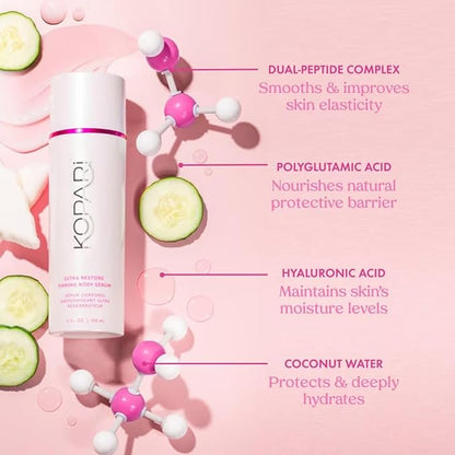 Kopari Ultra Restore Firming Body Serum with Dual Peptide Complex, Deeply Hydrates, Improves Skin Tone & Texture, Firms & Enhances Elasticity, 5 oz