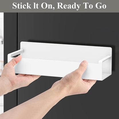4 Pack Magnetic Spice Rack Organizer for Refrigerator and Oven, White Fridge Organizers and Storage for Kitchen