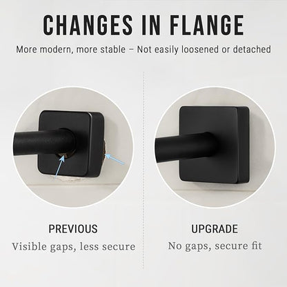G-Promise All Metal 15.2-Inch Shower Arm with Flange, Wall-Mounted Stainless Steel 90 Degree Shower Extension Pipe Replacement for Fixed Shower Heads, Matte Black