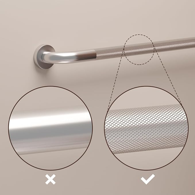 32 Inch Anti Slip Shower Grab Bar, Munzong 2 Pack Stainless Steel Bathroom Grab Bar, Brushed Nickel Knurled Bathroom Balance Bar,Safety Hand Rail Support Handicap Elderly Senior Assist Bath Handle