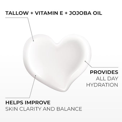 Daily Moisturizing Lotion – Tallow Body Lotion with Aloe Vera, Shea Butter, Jojoba Oil, MCT Oil & Vitamin E – Deep Hydration for Dry, Rough, Sensitive Skin (8 oz, Lemongrass)