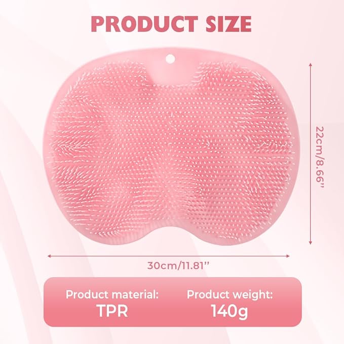 Silicone Shower Foot Scrubber Mat, 2025 Upgraded Exfoliating Bath Pad with Non-Slip Suction Cups Wall Mounted Foot Cleaning Mat (Grey)