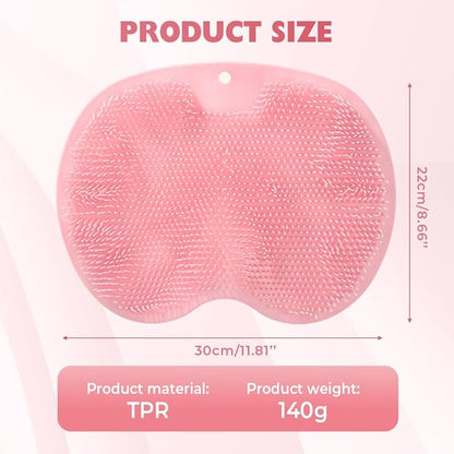 Silicone Shower Foot Scrubber Mat, 2025 Upgraded Exfoliating Bath Pad with Non-Slip Suction Cups Wall Mounted Foot Cleaning Mat (Blue)