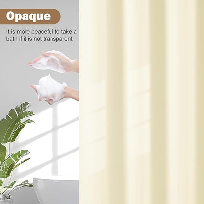 UFRIDAY Stall Shower Curtain Liner Long 48 x 78 inch, Beige Shower Liner with 3 Large Magnets, Narrow Cloth Bathroom Curtain Extra Long for Single Stall