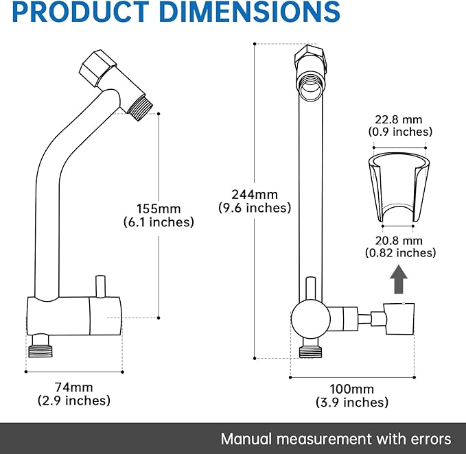 G-Promise Metal Shower Diverter with Low Handheld Holder, 3-Way Diverter Valve with Pause Mode for Handheld and Fixed Shower Head, 4-Settings Universal Bathing System Replacement Part(Brushed Nickel)