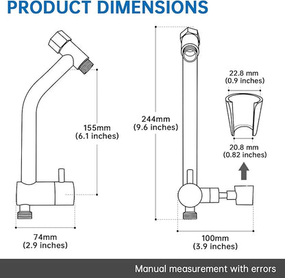 G-Promise Metal Shower Diverter with Low Handheld Holder, 3-Way Diverter Valve with Pause Mode for Handheld and Fixed Shower Head, 4-Settings Universal Bathing System Replacement Part(Brushed Nickel)