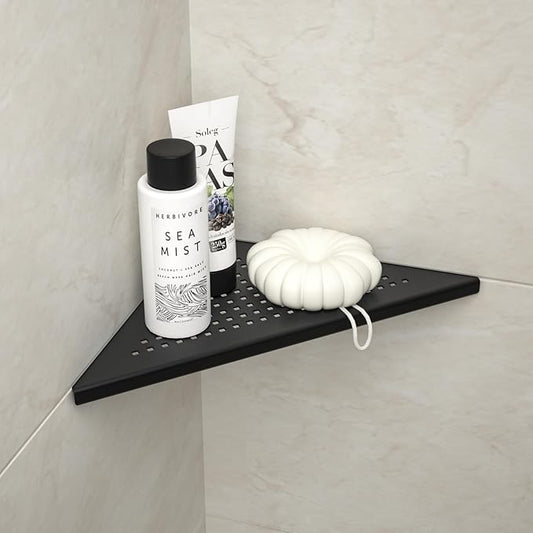Corner Shower Shelf, 10" Matte Black 304 Stainless Steel Grout in Shelf Rack for for Tiled Wall, Recessed Bathroom Shelf