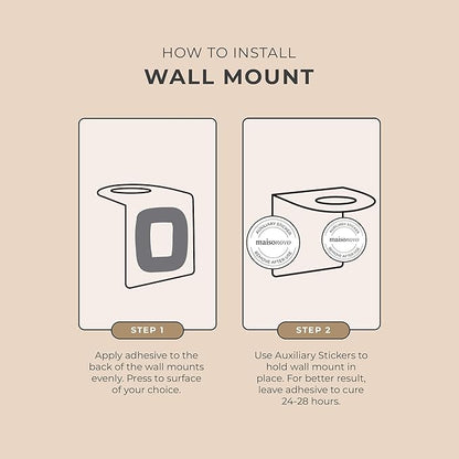 MaisoNovo Adhesive Soap & Shampoo Holder Set of 2 - Silver | Wall Mounted Dispenser Holder