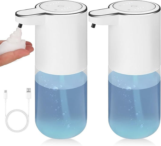2 Pack Soap Dispensers,Automatic Foaming Soap Dispenser Touchless,13.5oz/400ml USB Touchless Rechargeabled Wall Mounted Smart Soap Dispenser for Bathroom Kitchen Set New