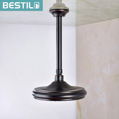 BESTILL 8 Inch Ceiling Mount Rain Shower Head Arm and Flange, Oil Rubbed Bronze