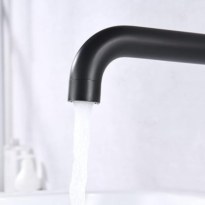 SUMERAIN Wall Mount Tub Filler Oil Rubbed Bronze High Flow Bathtub Faucet Long Spout with Rough in Valve, Two Cross Handles