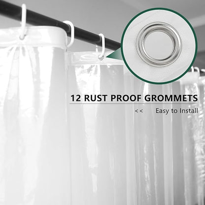 AooHome Long Clear Plastic Shower Curtain Liner, 72x78 Premium Light Weight EVA 4G Plastic Bathroom Shower Liner with Rustproof Metal Grommets and 5 Magnets for Shower Stall, Bathtubs(No Hooks)